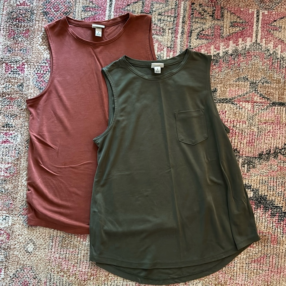 Orange/Green Modal Pocket Tanks Bundle- Size Small